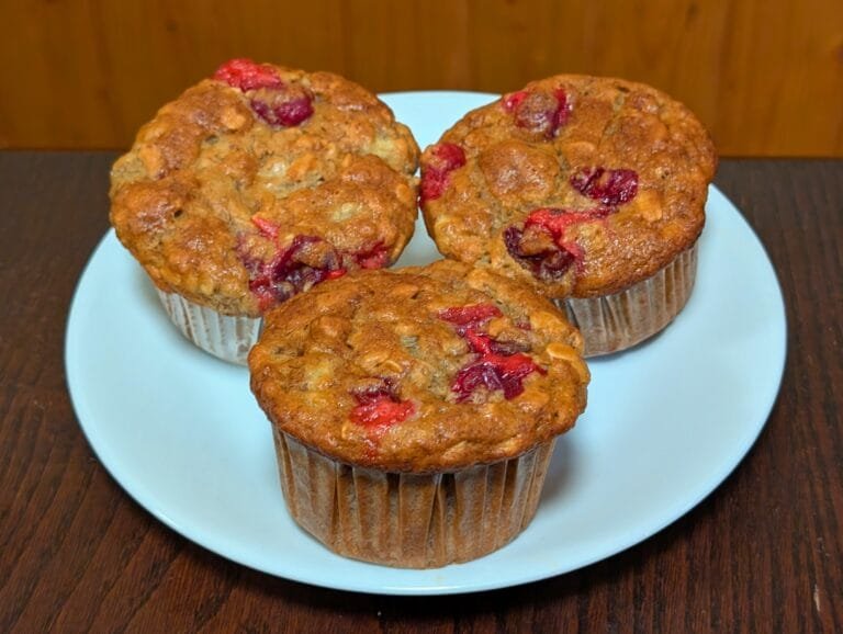 Cranberry Banana Oat Muffins